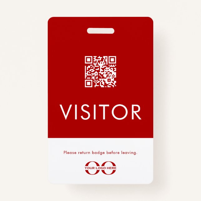Tarjeta De Identificación Insignia personalizada del visitante de código QR  (Anverso)