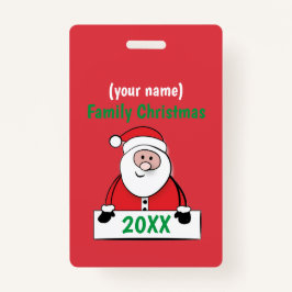 Tarjeta De Identificación Insignia - Personalizados Navidades de familia (ag