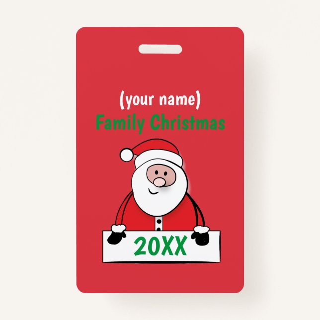Tarjeta De Identificación Insignia - Personalizados Navidades de familia (ag (Anverso)