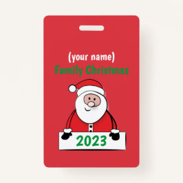 Tarjeta De Identificación Insignia - Personalizados Navidades de familia (ag