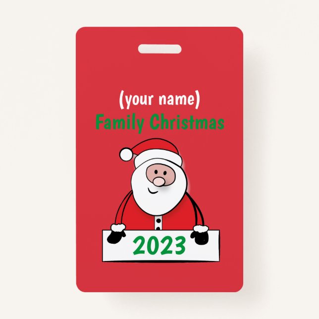 Tarjeta De Identificación Insignia - Personalizados Navidades de familia (ag (Anverso)