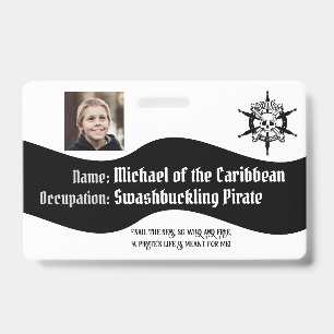 Tarjeta De Identificación Insignia pirata