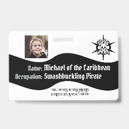 Tarjeta De Identificación Insignia pirata