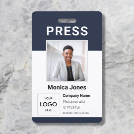 Tarjeta De Identificación Insignia profesional de código QR de foto de logo 