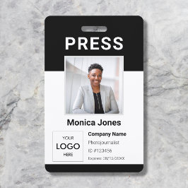 Tarjeta De Identificación Insignia profesional de código QR de foto de logo 