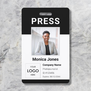 Tarjeta De Identificación Insignia profesional de código QR de foto de logot