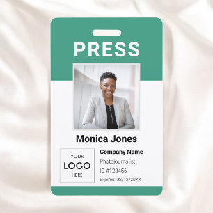Tarjeta De Identificación Insignia profesional de la foto del logotipo de pr