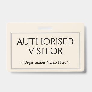 Tarjeta De Identificación Insígnia profesional de "VISITANTE AUTORIZADO"