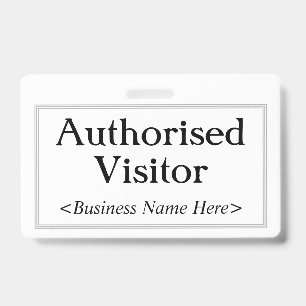 Tarjeta De Identificación Insígnia profesional de "Visitante Autorizado"