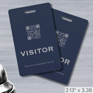 Tarjeta De Identificación Insígnia Profesional de Visitante con Código QR
