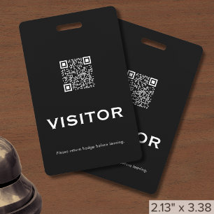 Tarjeta De Identificación Insígnia Profesional de Visitante con Código QR