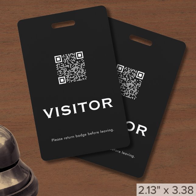 Tarjeta De Identificación Insígnia Profesional de Visitante con Código QR (Subido por el creador)