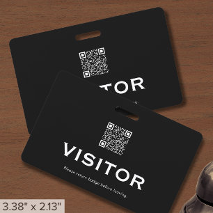 Tarjeta De Identificación Insígnia Profesional de Visitante con Código QR