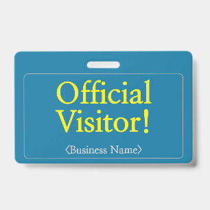 Tarjeta De Identificación Insígnia profesional de "¡Visitante oficial!"
