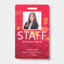 Tarjeta De Identificación Insígnia Roja de Evento de Código QR de Personal P