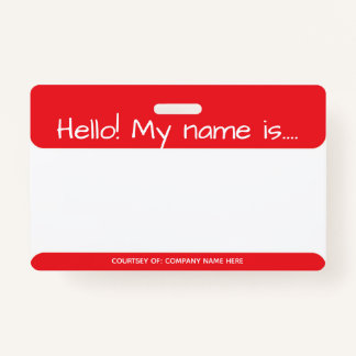 Tarjeta De Identificación Insignia roja de la identificación del visitante