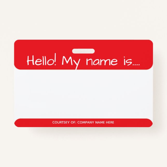 Tarjeta De Identificación Insignia roja de la identificación del visitante (Anverso)