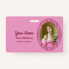 Tarjeta De Identificación Insignia rosa St. Agatha (M 003) 1