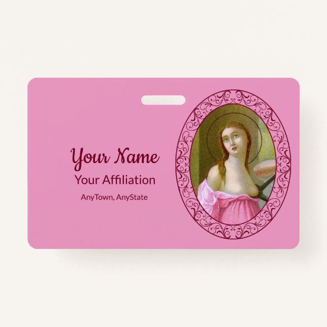 Tarjeta De Identificación Insignia rosa St. Agatha (M 003) 1 (Anverso)
