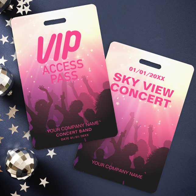 Tarjeta De Identificación Insignia rosa VIP de Concierto de acceso completo (Subido por el creador)