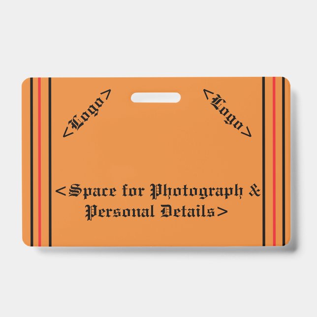 Tarjeta De Identificación Insignia simple (Parte frontal)