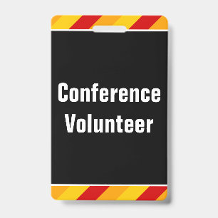 Tarjeta De Identificación "Insignia simple del voluntario de la conferencia"