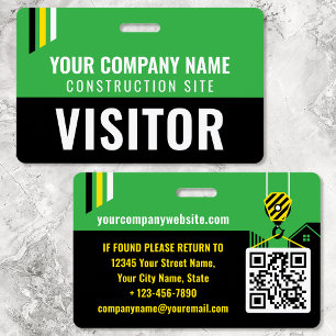 Tarjeta De Identificación Insignia verde de Personalizado del visitante de l