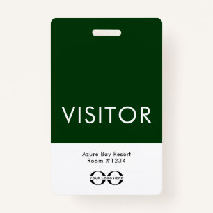 Tarjeta De Identificación Insignia verde de visitante personalizado para hot