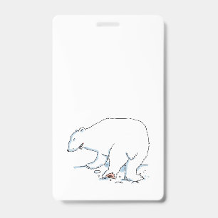 Tarjeta De Identificación insignia vertical de oso polar