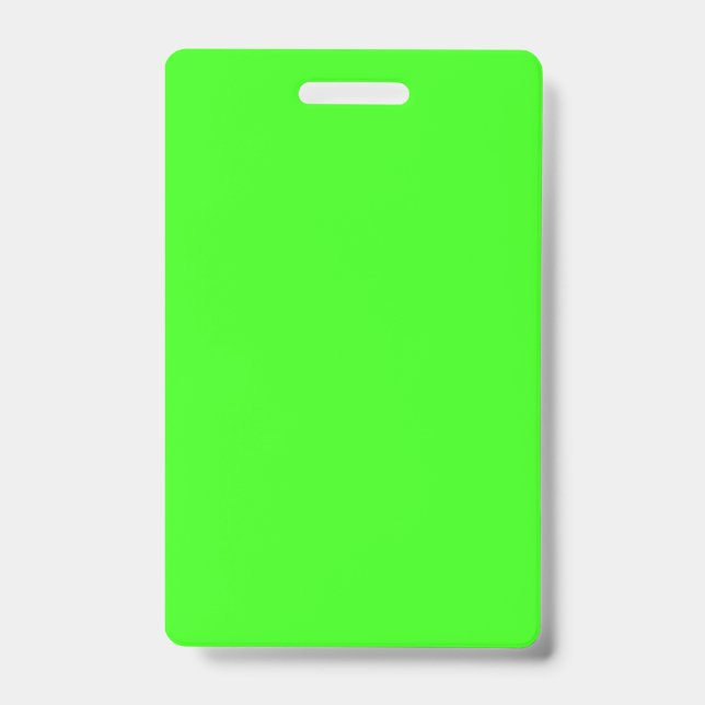 Tarjeta De Identificación Insígnia vertical neón verde – Personalizable (Parte frontal)