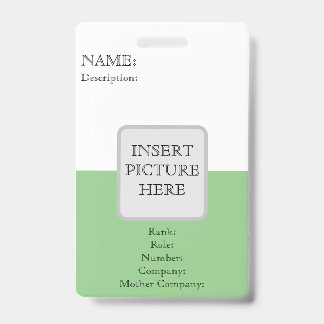 TARJETA DE IDENTIFICACIÓN INSIGNIA VERTICAL PERSONALIZADA