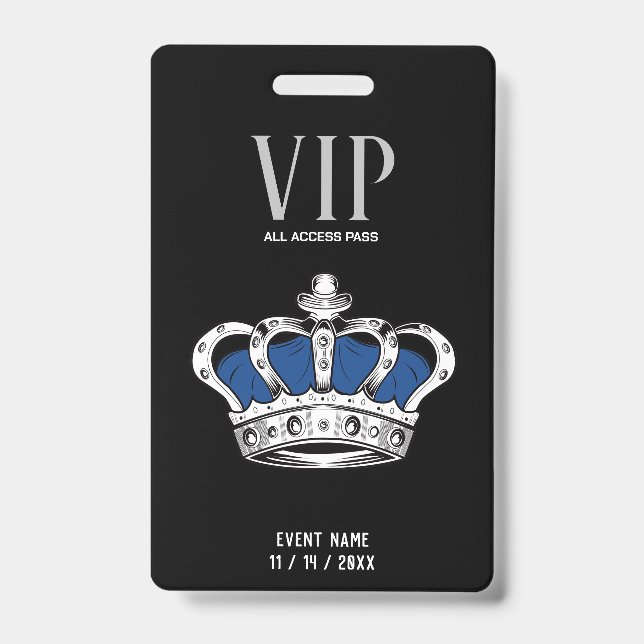 Tarjeta De Identificación Insígnia VIP Corona (Parte frontal)