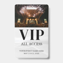 Insígnia VIP de Acceso Total a Evento Personalizad