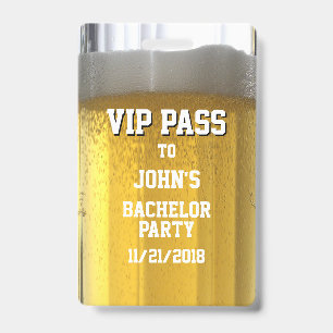 Tarjeta De Identificación Insígnia VIP de Despedida de Soltero con Taza de C