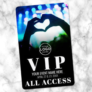 Tarjeta De Identificación Insígnia VIP de evento de acceso total Logo del co