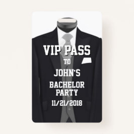 Tarjeta De Identificación Insignia VIP del partido Bachelor Tuxedo