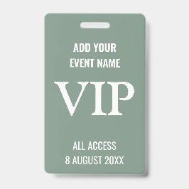 Tarjeta De Identificación Insígnia VIP personalizada para eventos Backstage