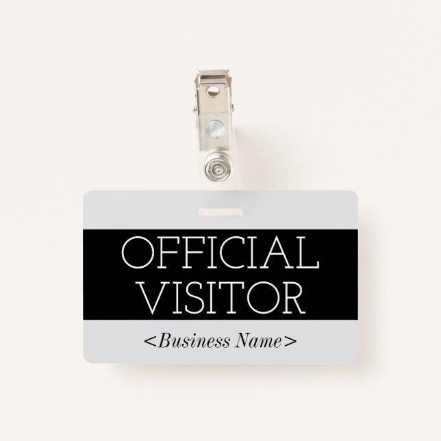Tarjeta De Identificación Insignia "VISITANTE OFICIAL" de moda (Reverso con clip)