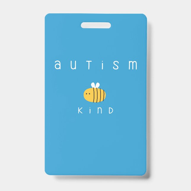 Tarjeta De Identificación insignias de conciencia de amabilidad con autismo (Parte frontal)