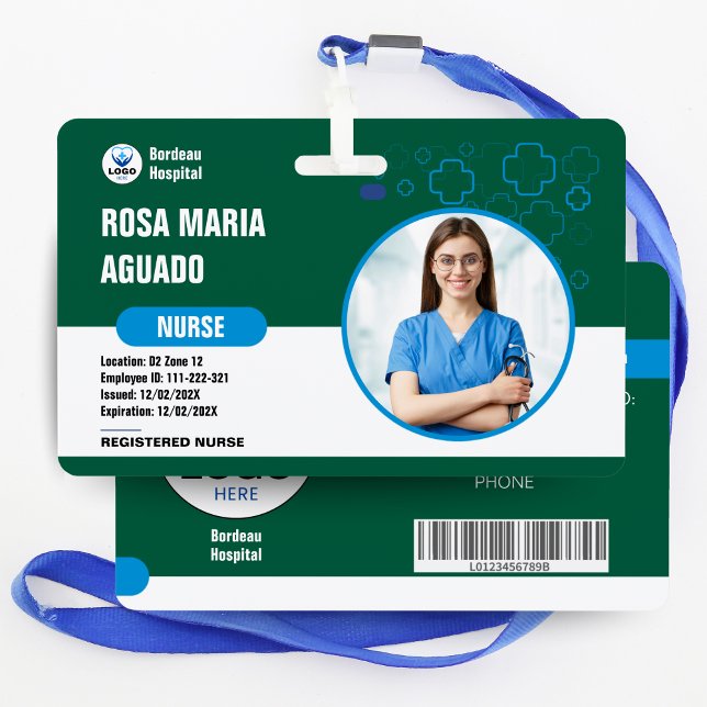 Tarjeta De Identificación Insignias de identificación de personalizado y de  (Custom Hospital & Business ID Badges - Secure, Durable Design)
