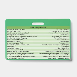 Tarjeta De Identificación Insignias de Optometría Médica en Español