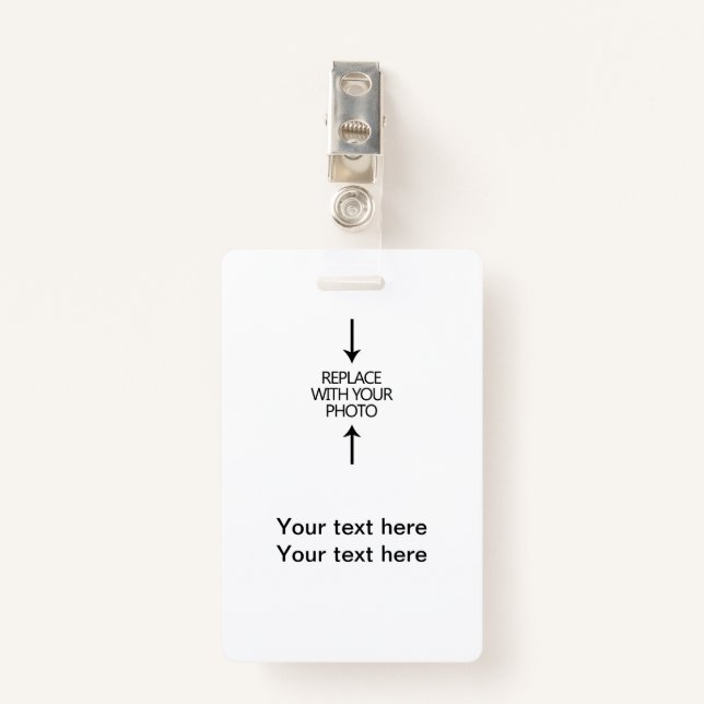 Tarjeta De Identificación Insignias del empleado del carnet con foto (Anverso con clip)