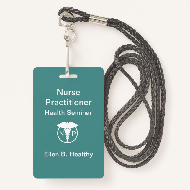 Tarjeta De Identificación Insignias del médico de la enfermera (Anverso son cordón)