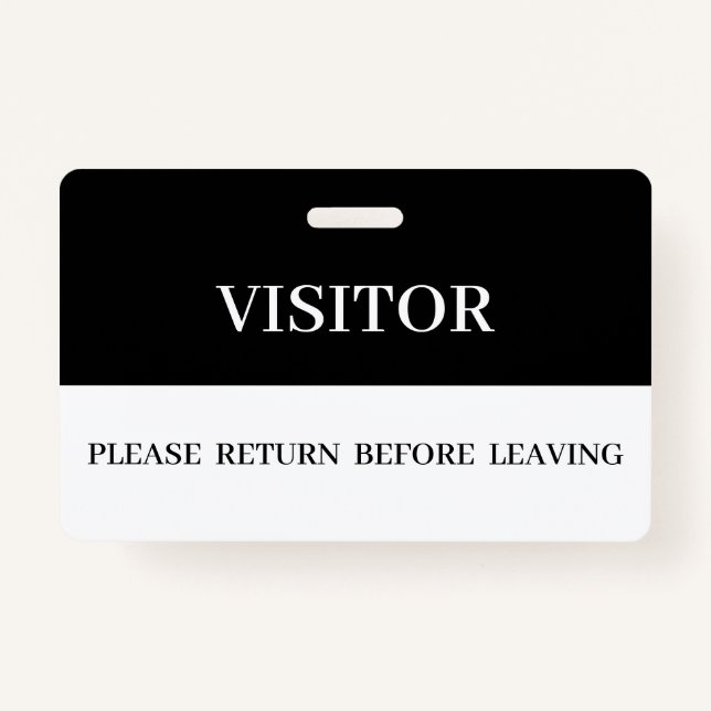 Tarjeta De Identificación Insignias del visitante de la compañía (Anverso)