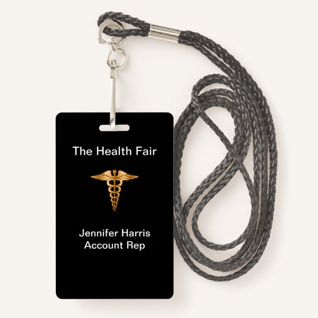 Tarjeta De Identificación Insignias justas del acontecimiento de la salud (Anverso son cordón)