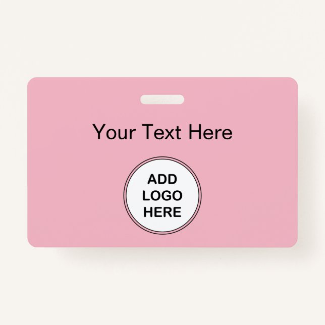 Tarjeta De Identificación Insignias rosadas del logotipo (Anverso)