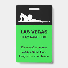 Tarjeta De Identificación Insígnies de tema de billar de Las Vegas para equi