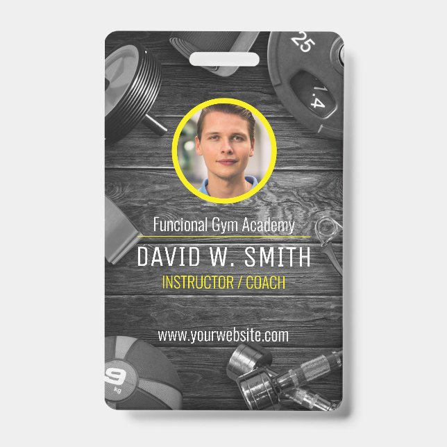 Tarjeta De Identificación Instructor de gimnasio funcional (Anverso)
