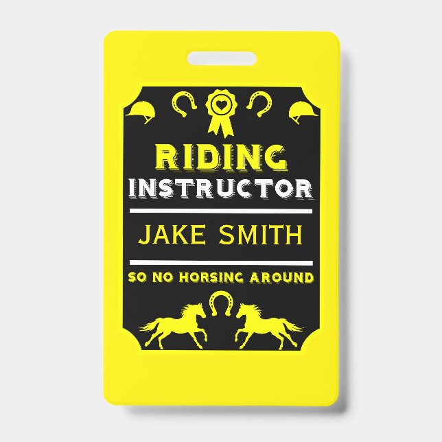 Tarjeta De Identificación Instructor de jinete a caballo (Parte frontal)