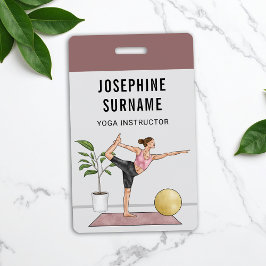 Tarjeta De Identificación Instructor de Yoga Bailarín Postura Meditación Ent